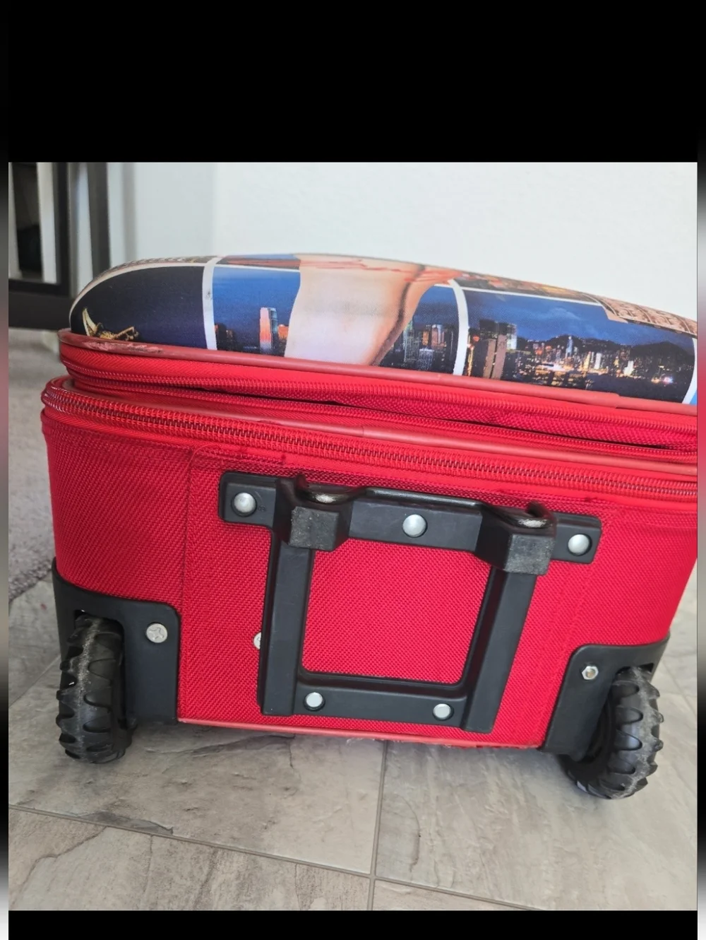 Vintage Marilyn Monroe Photo Collage Carry-On Luggage - Red Trim